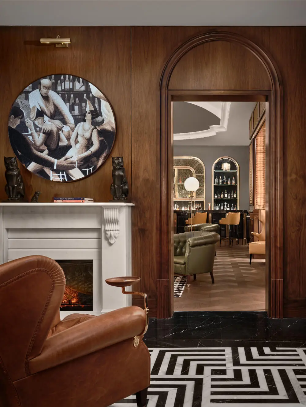 The Founder's Room — soaring white ceilings and bespoke furnishings
