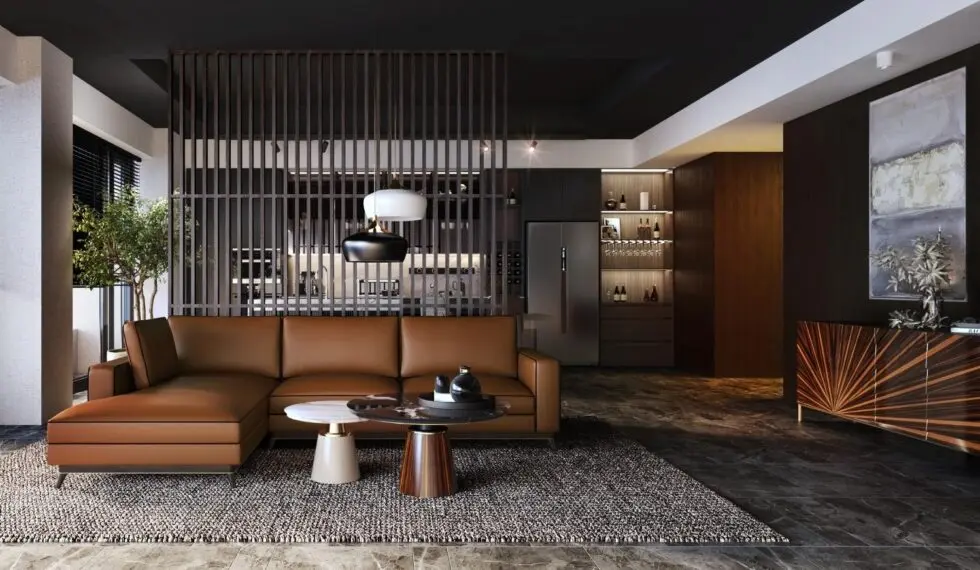 KOEN Sectional Sofa ERICO Coffee Table CUCCO Sideboard by Marano Furniture