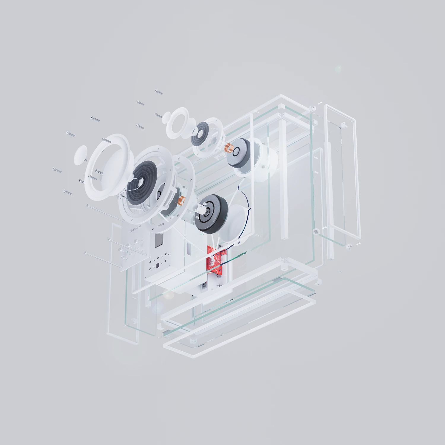 Transparent Speaker white interior