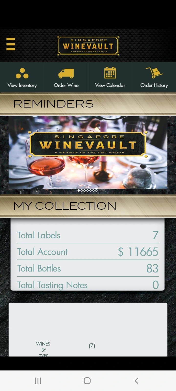 Singapore Wine Vault App